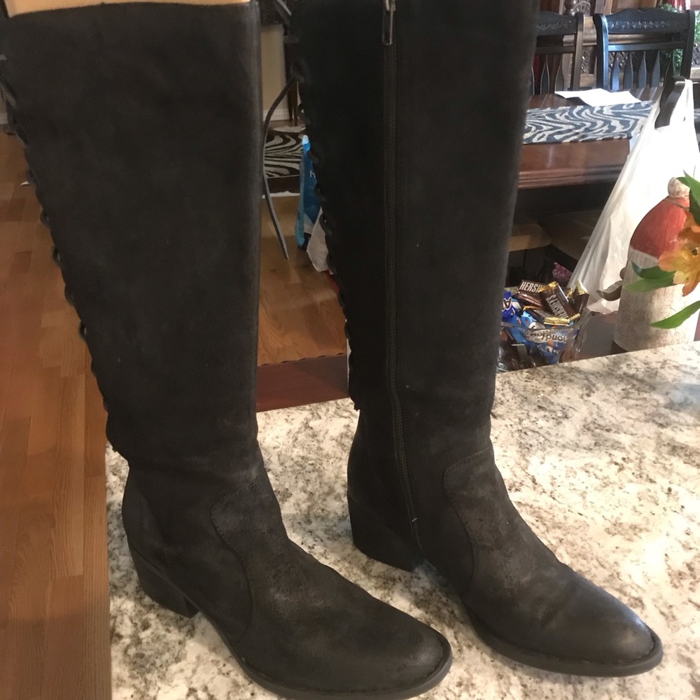 Born Black SUEDE Knee Boots